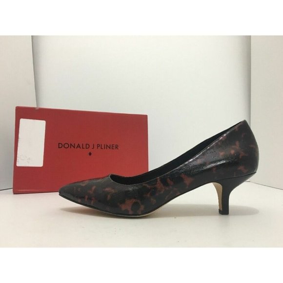 Donald J Pliner Gali Printed Pointed Toe Heel Pump Black Patent Leather US 8 - Picture 5 of 12